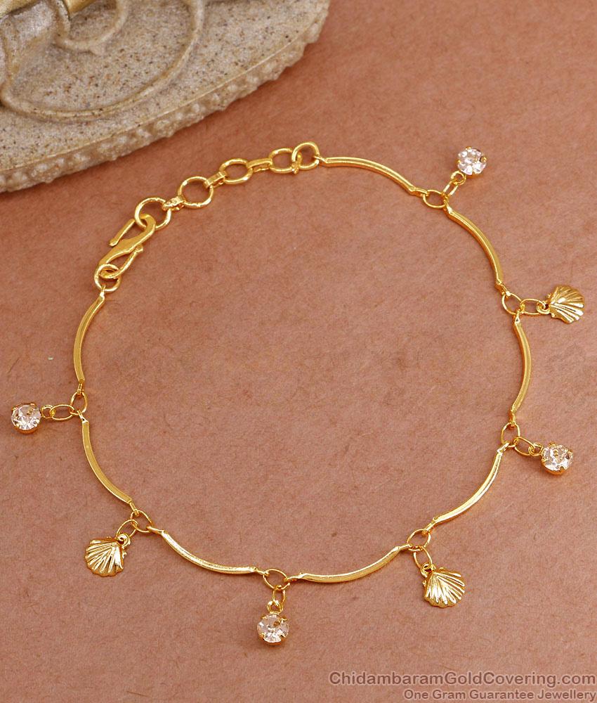 Office Wear Hanging Stone Charms Gold Plated Bracelet Design BRAC1007