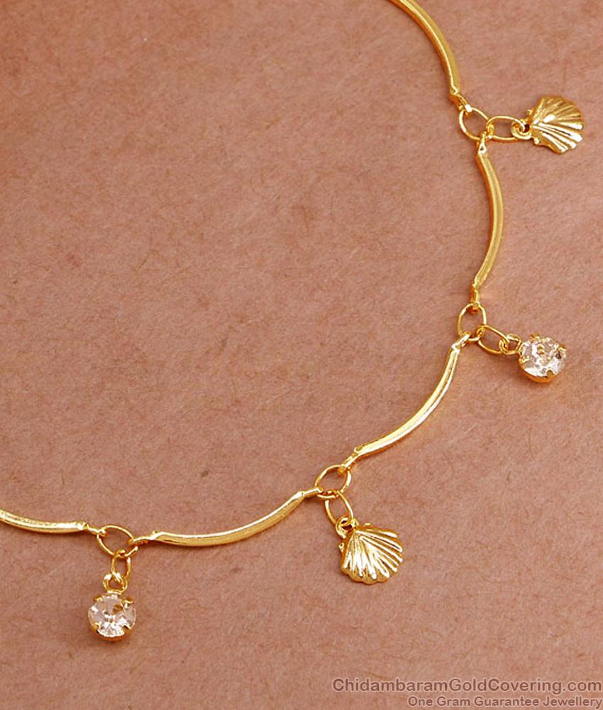 Office Wear Hanging Stone Charms Gold Plated Bracelet Design BRAC1007