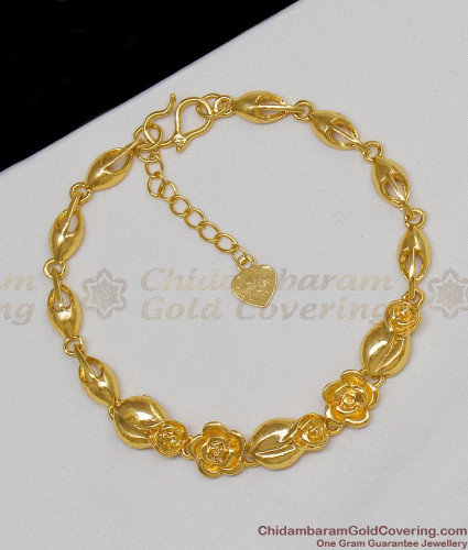 Buy Party Wear Flower Design Hand Chain Girls Bracelet Design Gold Plated  Guarantee Jewellery