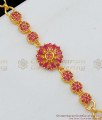 CZ Ruby Set Party Wear Gold Bracelet Beads Collections For Ladies Online BRAC151