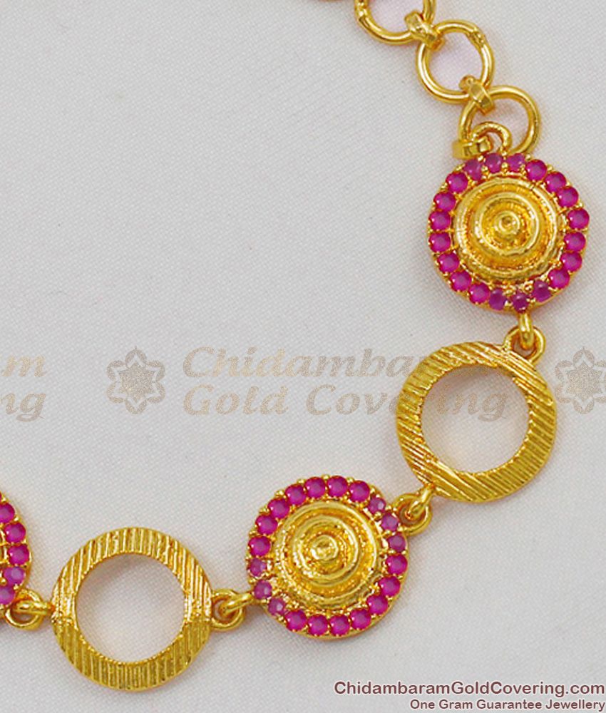 Ruby Stone Gold Bracelet Regular Wear Ornament For Ladies Online BRAC149