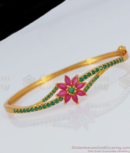 Stunning Emerald Ruby Bangles  South India Jewels