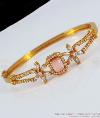 Buy online Crystal Peacock And Flowers Gold Alloy Circle Link Bracelet   Lady India