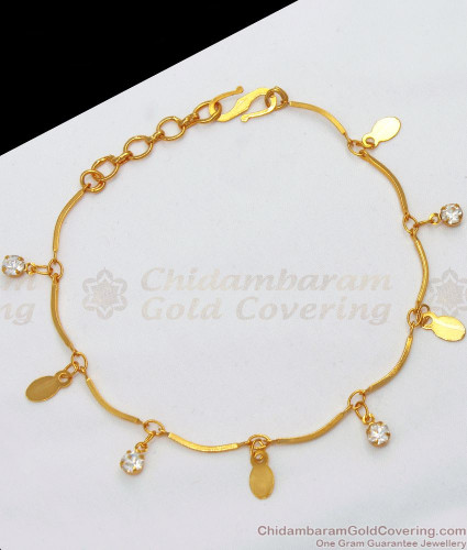 Beautiful Gold Plated Oval Hangings Bracelet For LadiesKollamsupreme