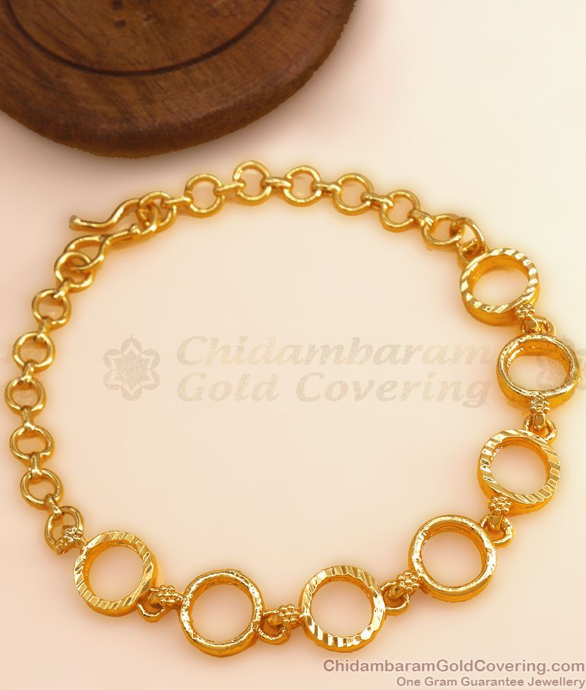 Light Weight One Gram Gold Plated Bracelet Circle Design BRAC678