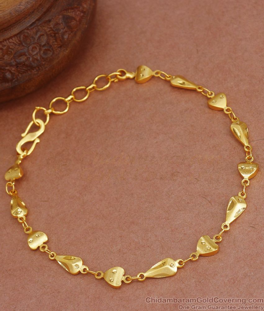 Light Weight 2 Gram Gold Bracelet Heart Design  Shop Online BRAC690