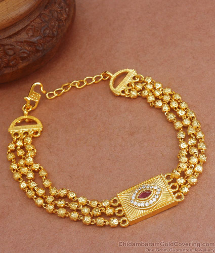 Buy Charming Triple Layer Cluster Beaded Gold Bracelet |GRT Jewellers