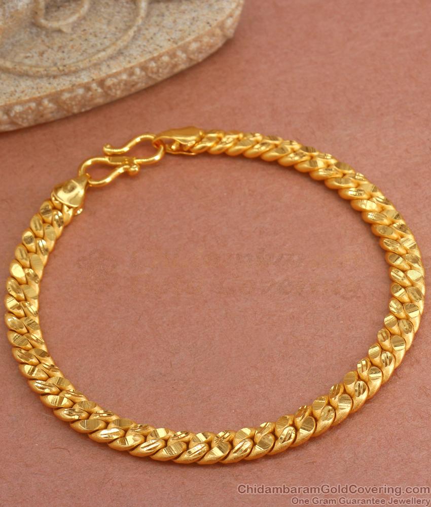 Mens Pure Gold Tone Bracelet Forming Designs BRAC850