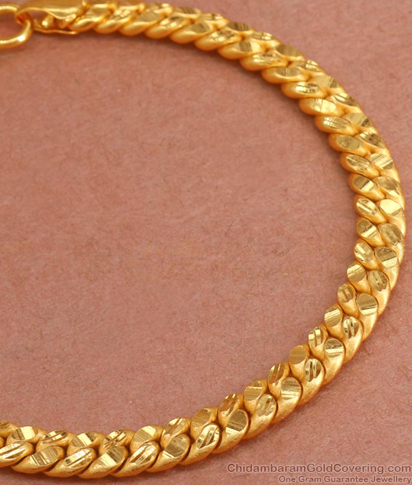 Mens Pure Gold Tone Bracelet Forming Designs BRAC850