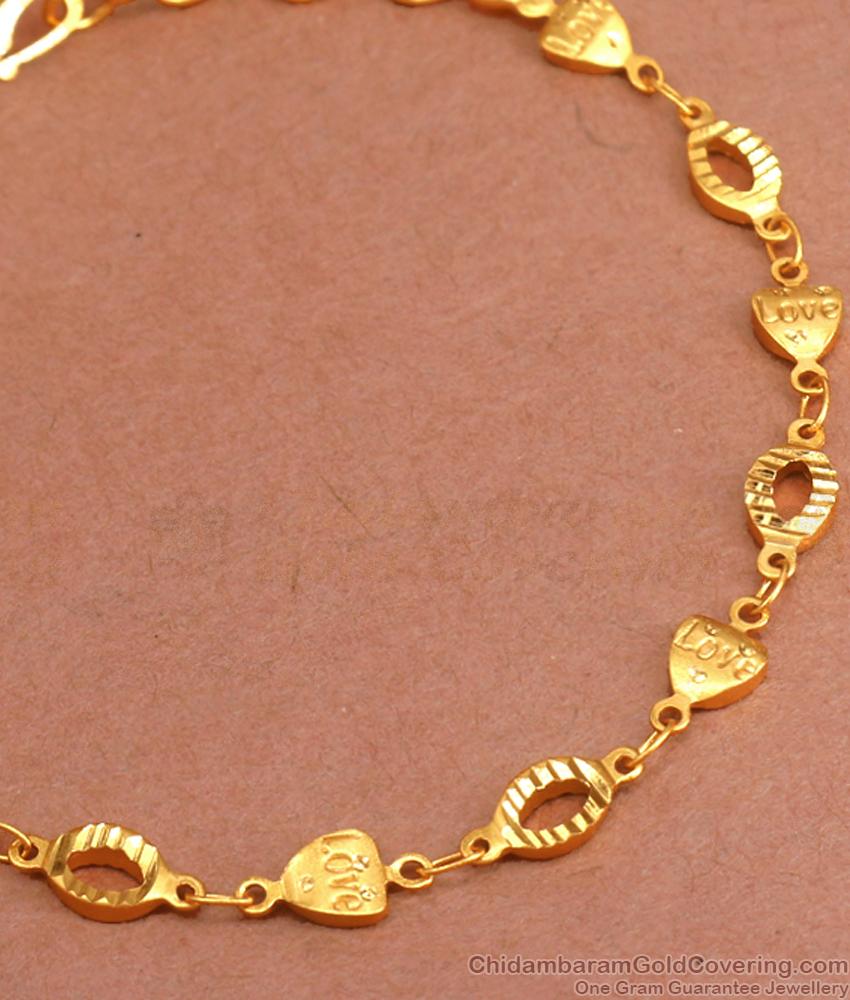2 Gram Gold Charm Bracelets Heart Design BRAC852