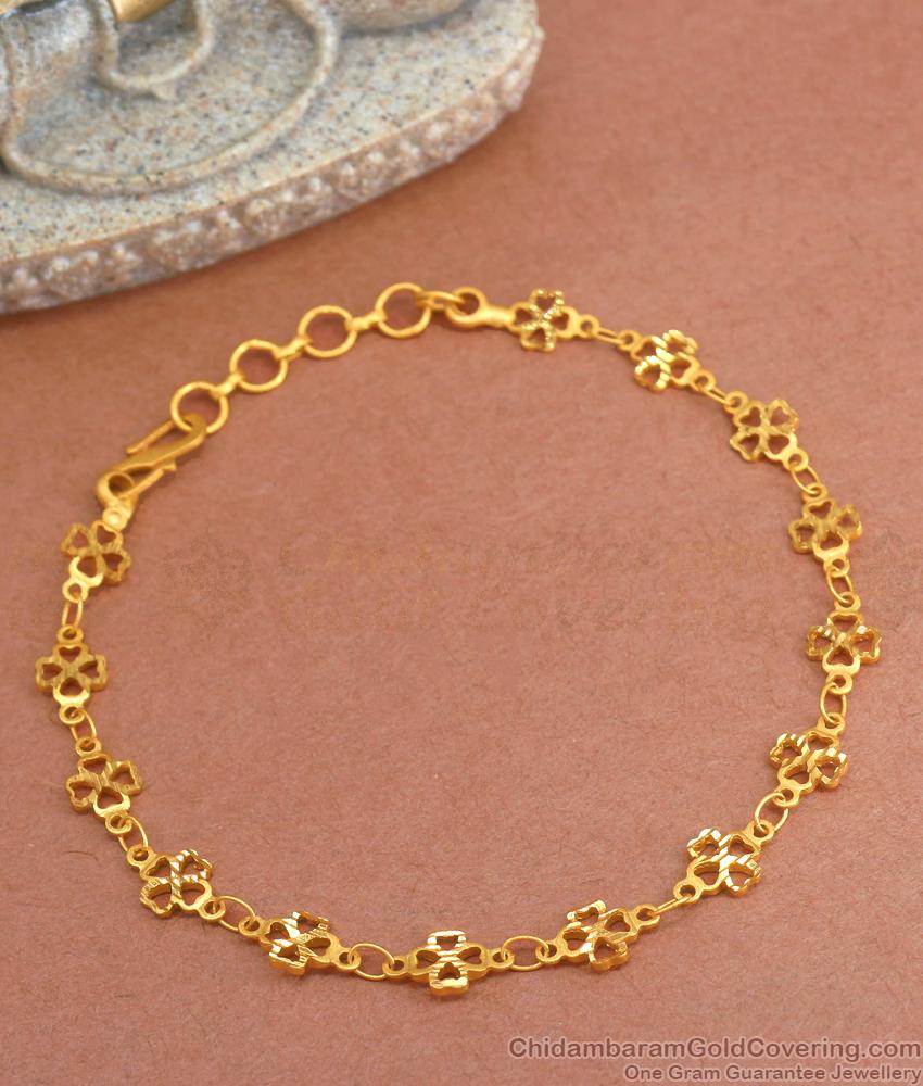 Light Weight Forming Gold Bracelet Floral Design BRAC855