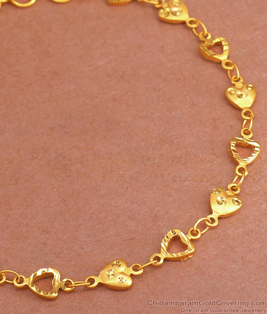 Heart Design Gold Plated Bracelet Forming Collections BRAC858