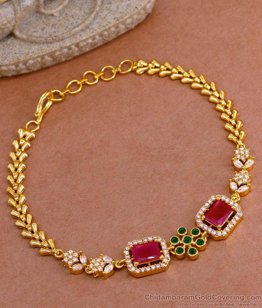 Womens Bridal Wear 1 Gram Gold Stone Bracelet Shop Online BRAC894