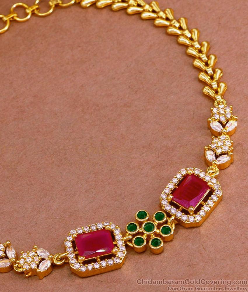 Womens Bridal Wear 1 Gram Gold Stone Bracelet Shop Online BRAC894