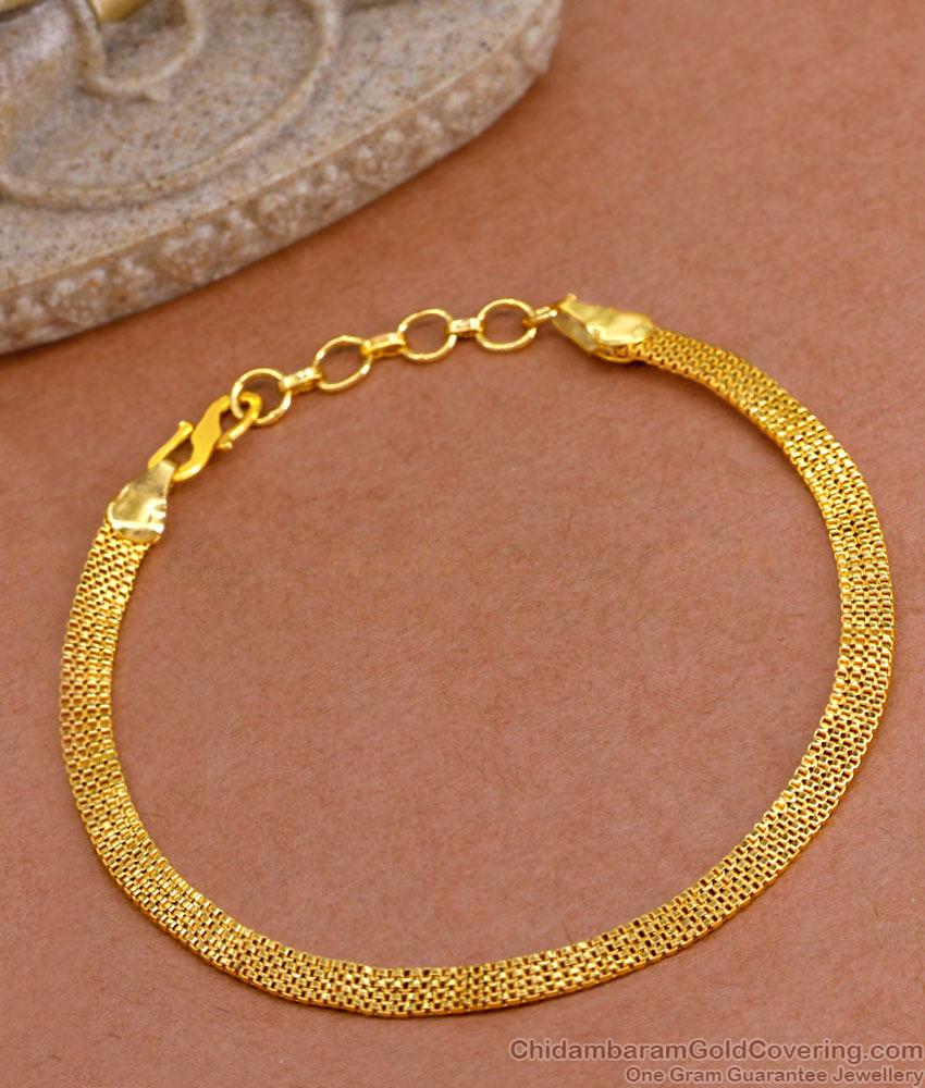 Regular Use Gold Bracelet Flat Design Hand Chain BRAC896