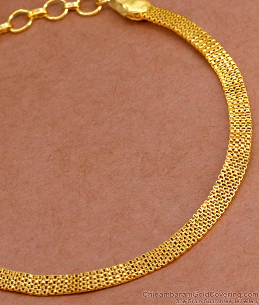 Regular Use Gold Bracelet Flat Design Hand Chain BRAC896