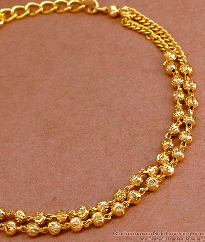 Traditional 2 Line Gold Plated Bracelet Beads Design BRAC897