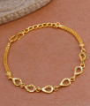 One Gram Gold Light Weight Bracelet Plain Leaf Charms Design BRAC899