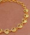 Trendy Heart Design Gold Bracelet Without Stone For Teens BRAC900