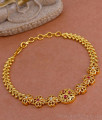 Bridal Wear 1 Gram Gold Bracelet Ad Stone Floral Design BRAC907