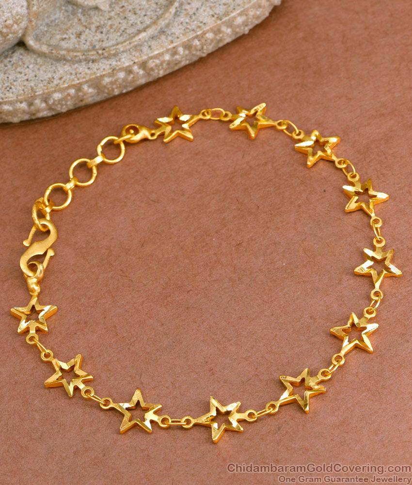 College Wear Star Shaped Bracelet 2 Gram Gold Jewellery BRAC912