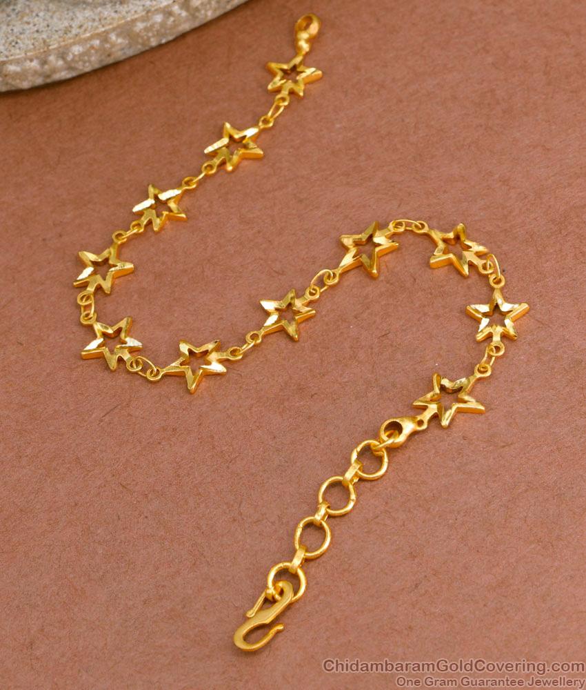 College Wear Star Shaped Bracelet 2 Gram Gold Jewellery BRAC912