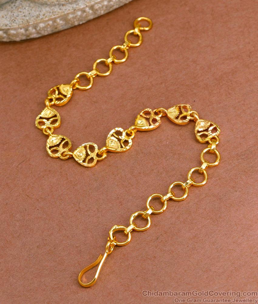 Heart Shaped Gold Chain Bracelet At Affordable Price Online BRAC914