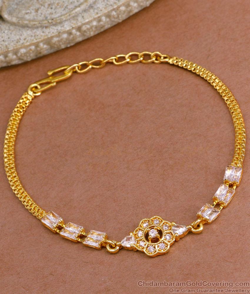 Full White Stone Floral Gold Imitation Bracelet For Women BRAC918