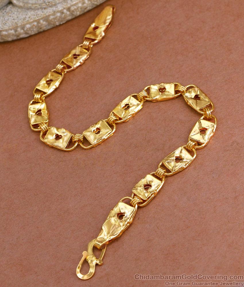 Handcrafted Heart Letter Box Solid Gold Bracelet Design BRAC920