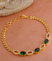 Beautiful Gold Imitation Party Wear Emerald Stone Bracelet BRAC930