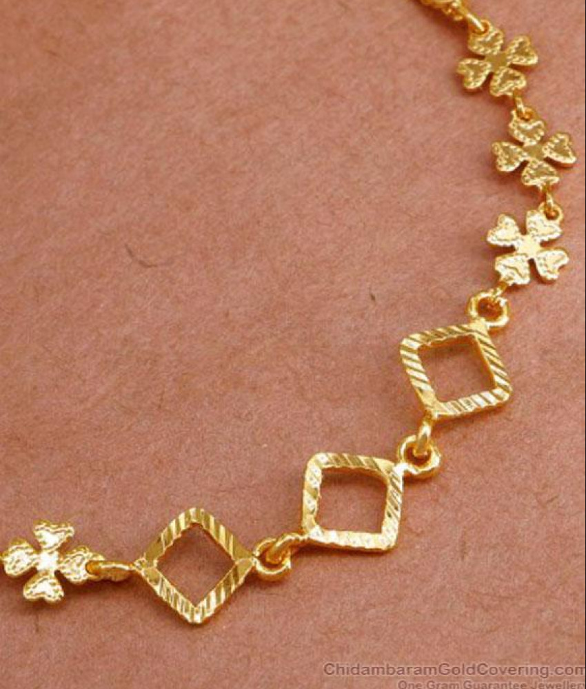 Charming One Gram Gold Bracelet Light Weight Plain Design BRAC934