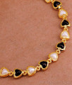 Kerala Black White Pearls Gold Imitation Bracelet For Women BRAC936