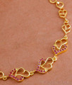 Heart Shaped Ruby Stone Bracelet Artificial Gold Jewellery BRAC939