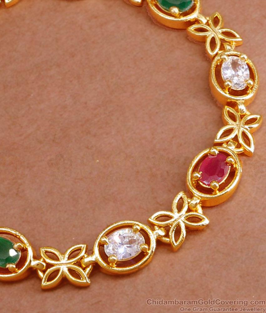 Buy Trendy Gold Design Multi Stone Bracelets For Women BRAC942