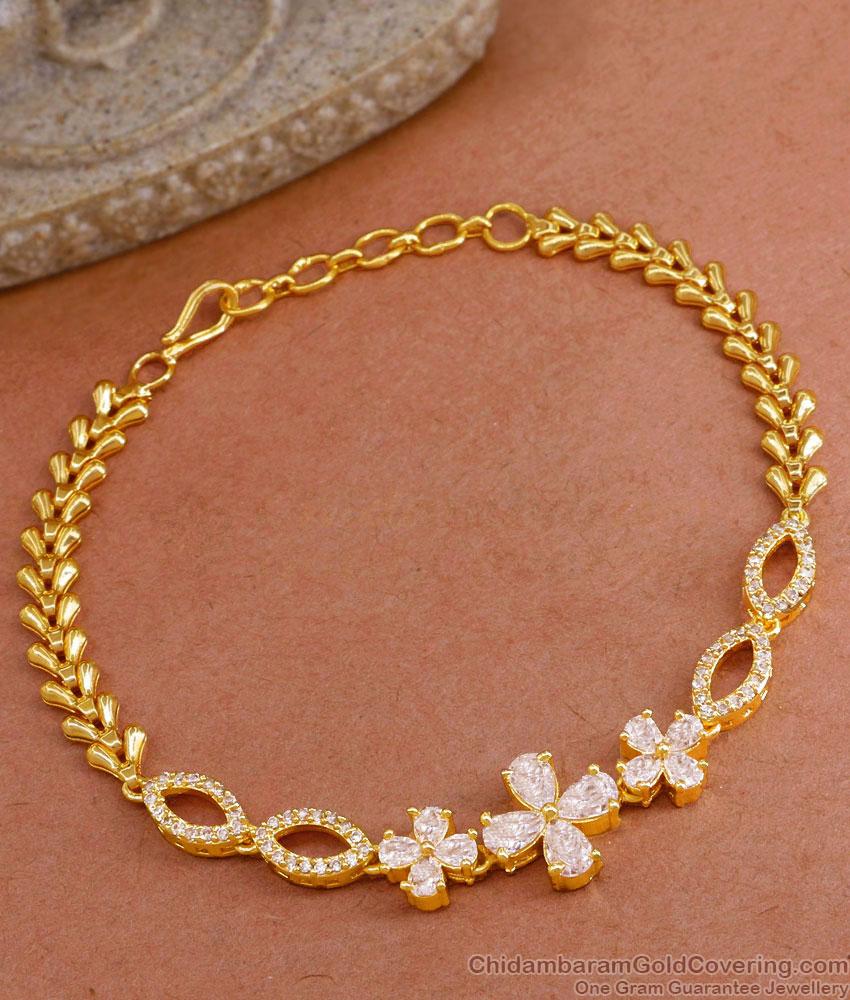 Attractive Diamond Stone Floral Bracelet Party Wear Design BRAC943