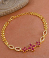 Glittering White Ruby Stone Bracelet Flower Design For Women BRAC944