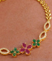 Stylish Gold Imitation Flower Design Bracelet With Ad Stone BRAC945