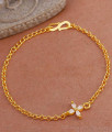 18K Simple Gold Design Chain Bracelet With Diamond Charms BRAC946