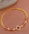 Elegant Ruby Stone Gold Plated Bracelet At Affordable Price BRAC948