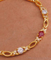 Designer Ruby White Stone Gold Imitation Bracelet Designs BRAC955