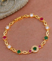 Elegant Multi Stone One Gram Gold Bracelet Design For Ladies BRAC965