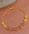 Trendy Heart Shaped Gold Plated Ruby Stone Bracelet BRAC977