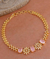 Sparkling Pink Stone Modern Gold Bracelets For Party Wear BRAC978