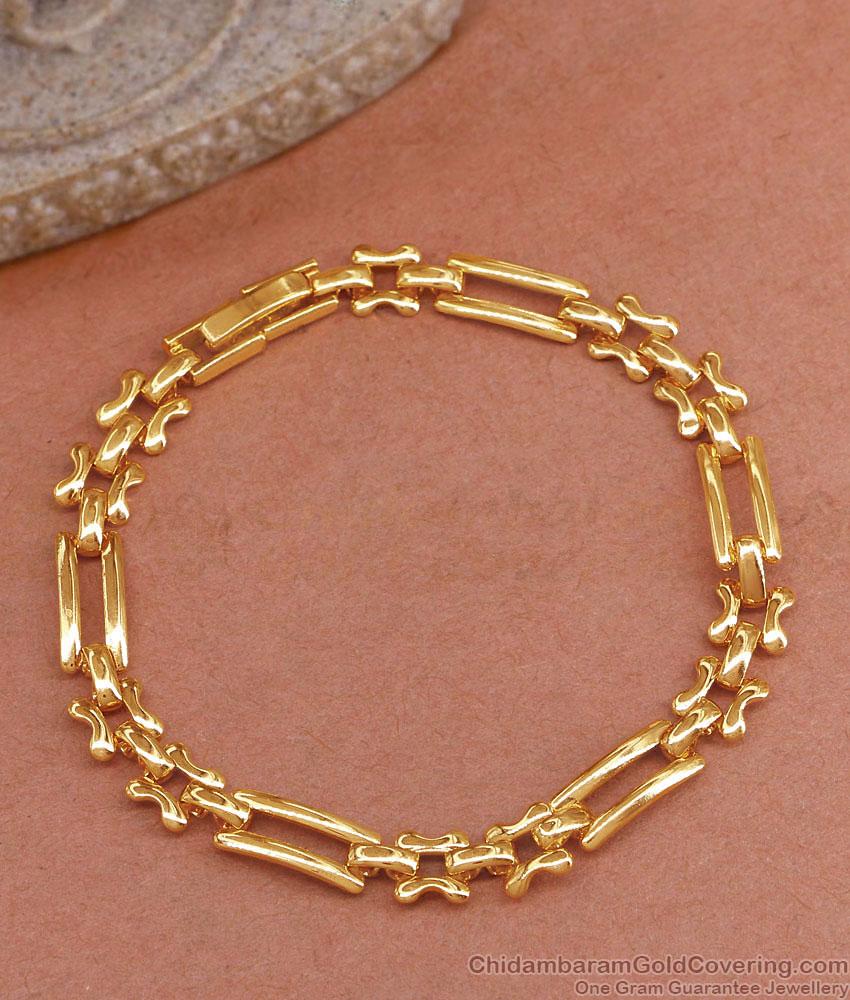 Link Design Daily Wear Micro Gold Mens Bracelet Online BRAC989