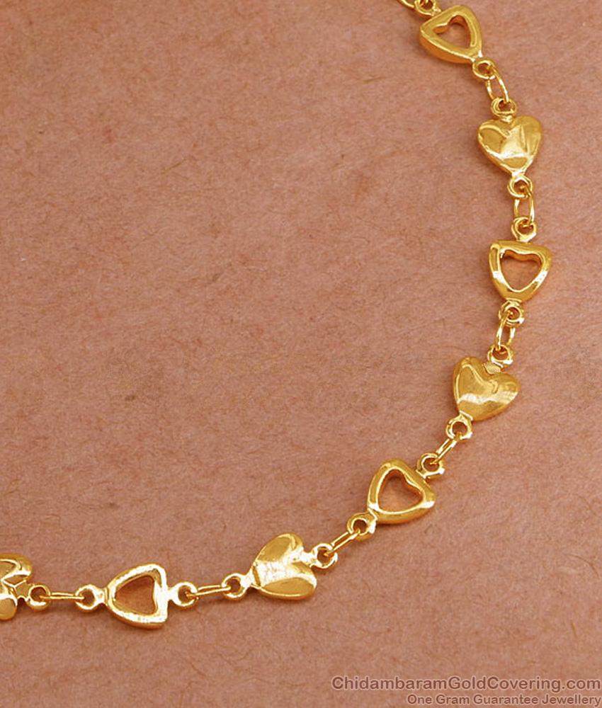 Buy Light Weight One Gram Gold Bracelet Heart Design BRAC995