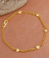 New Model Pure Gold Tone Chain Bracelet Ad Heart Design BRAC996