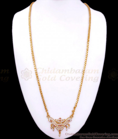 Pretty Impon AD White Stone Gold Impon Dollar Chain Traditional Jewelry ...
