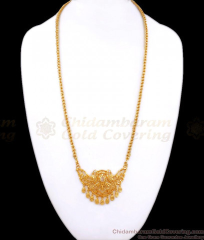 Unique Handmade Multi Stone Gold Plated Dollar Chain For Ladies Daily ...