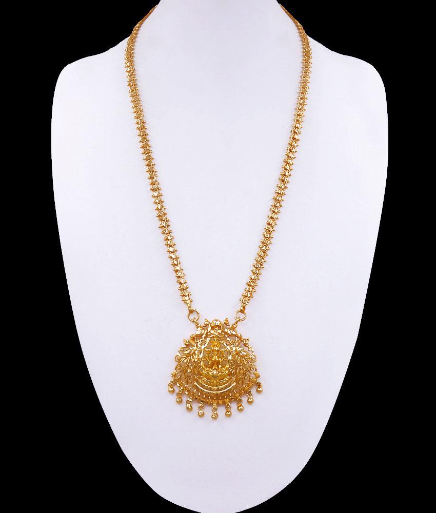 Plain Lakshmi Pendant long Gold Plated Dollar Chain Shop Online BGDR1128