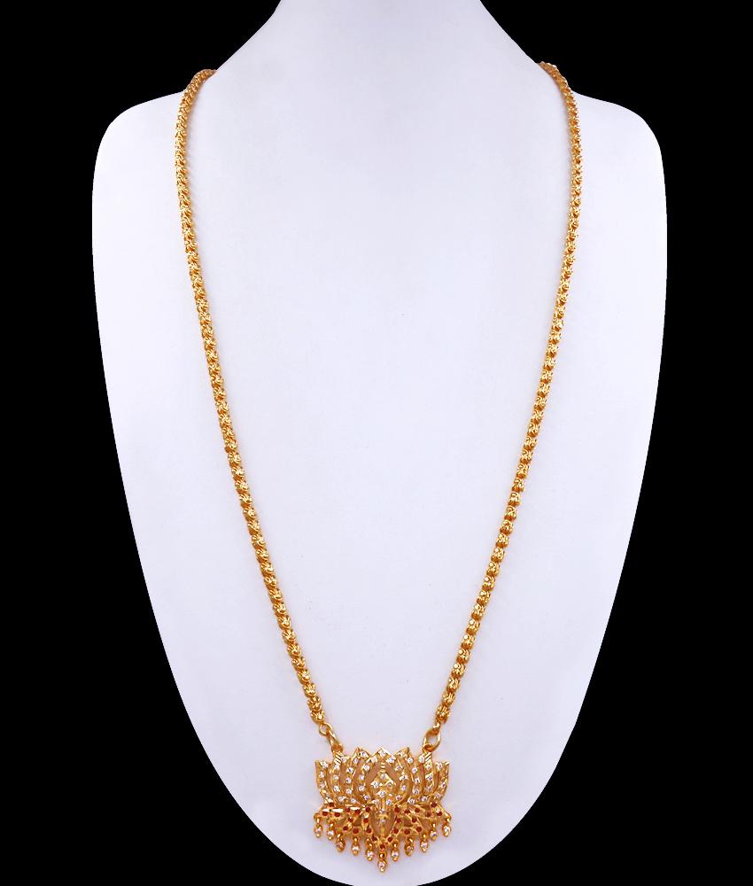 30 Inch Long Impon Lotus Dollar Chain Regular Wear Collections BGDR1136-Lg